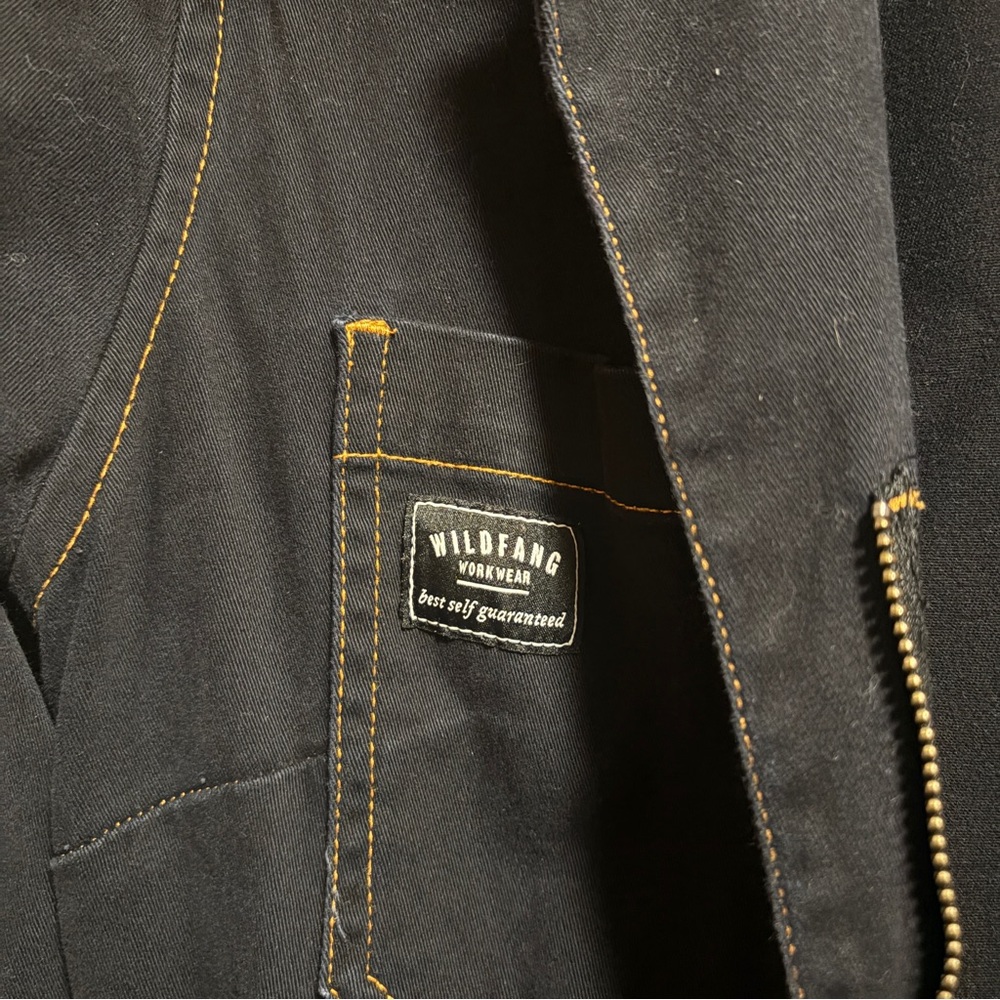 WILDFANG THE ESSENTIAL LONG SLEEVE COVERALL - S - NAVY DENIM - Picture 12 of 14